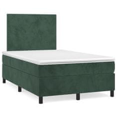 shumee Boxspring posteľ s matracom, tmavozelená 120x190cm, zamat