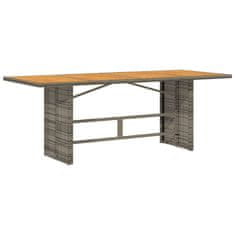 Petromila vidaXL Záhradný stôl s akáciovou doskou sivý 190x80x75 cm polyratan