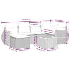 Petromila vidaXL 7-dielna záhradná súprava pohoviek s vankúšmi čierna polyratan