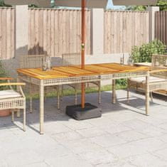 Petromila vidaXL Záhradný stôl béžový 180x90x75 cm polyratan akáciové drevo