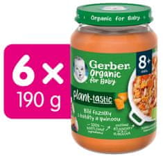 Gerber Organic 100% rastlinný príkrm bielej fazuľky so sladkým zemiakom a quinoou 6x190 g