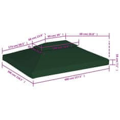 Petromila vidaXL Náhradná strieška na altánok 310 g/m², zelená 3x4 m