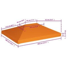 Vidaxl Strieška na altánok 310 g/m² 4x3 m oranžová