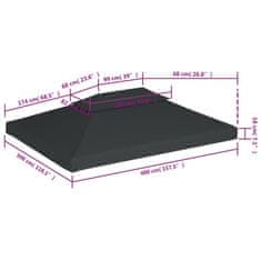 Petromila vidaXL Dvojitá strieška na altánok 310 g/m², 4x3 m, antracitová