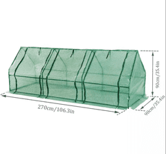 Blomster Nízky záhradný tunel 270x95x95 cm mini skleník 3 komory Blomster