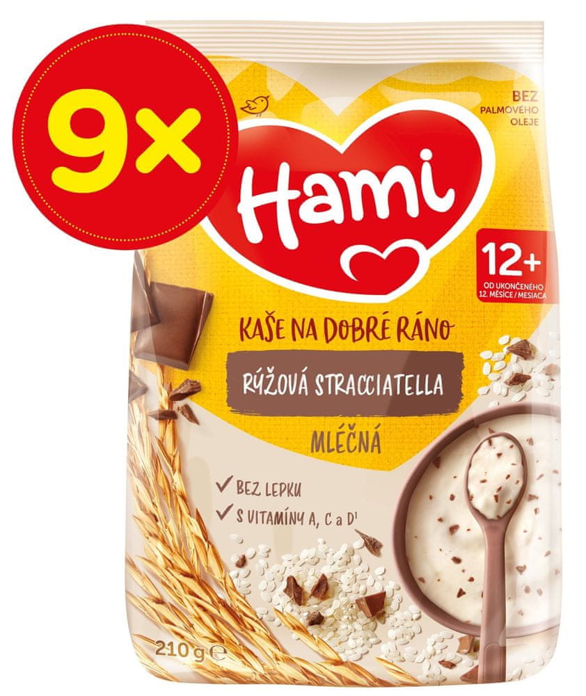 Hami mliečna kaša ryžová straciatella 9x210g