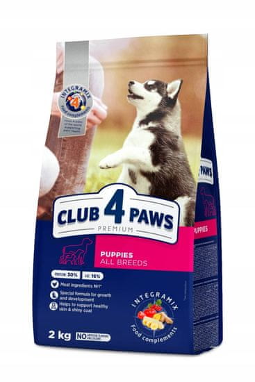 Club4Paws Premium suché krmivo pre šteňatá všetkých plemien s kuracím mäsom 2 kg