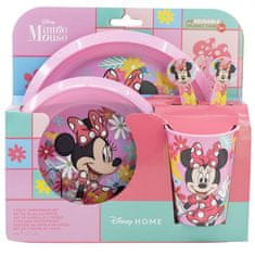 Stor Detský plastový riad, MINNIE MOUSE Micro, tanier, miska, pohár, príbor, 74415