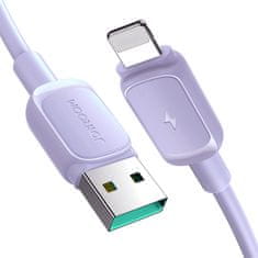 shumee Kábel pre iPhone USB-A - Lightning 2.4A 1.2m fialový