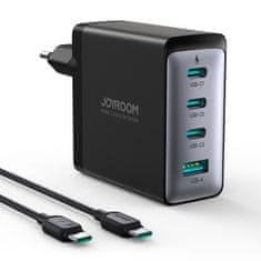 shumee GaN nástenná nabíjačka s USB-C káblom 3x USB-C USB-A 100W čierna