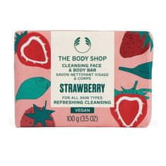 The Body Shop Tuhé mydlo na tvár a telo Strawberry (Cleansing Face & Body Bar) 100 g