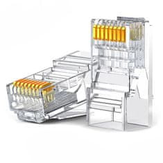 shumee Hrot zástrčky RJ45 8P8C Cat 6 transparentný SET 10 ks