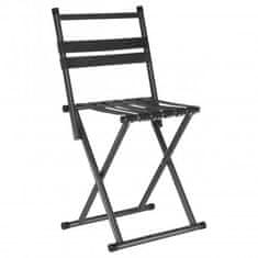 Vergionic  7816 Skladacia turistická stolička s operadlom, nosnosť 100 kg, čierna