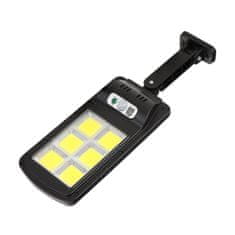 Vergionic  4064 Pouličné osvetlenie solárne LED COB, IP55, 2,5 W, 500 lm, 1800 mAh, čierne