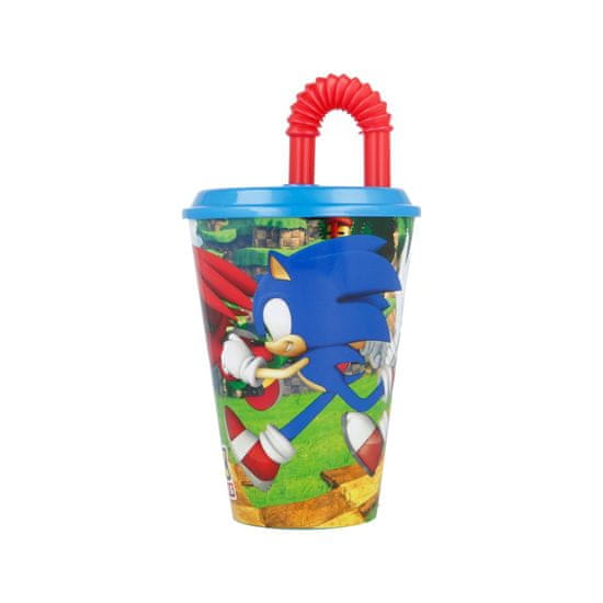 Stor Plastový pohár s vrchnákom a slamkou JEŽKO SONIC 430ml, 40530