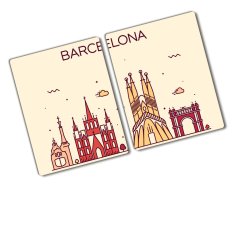 Wallmuralia.sk Kuchynská doska zo skla Nápis Barcelona 2x40x52 cm