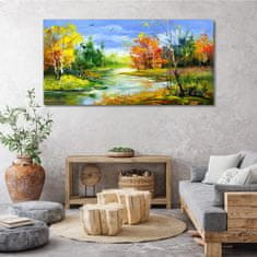 COLORAY.SK Obraz Canvas Maľovanie lesné rieka príroda 140x70 cm