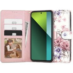 Tech-protect Wallet knižkové puzdro na Xiaomi Redmi Note 13 Pro 5G / Poco X6 5G, blossom flower