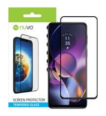 Nuvo ochranné sklo na displej pre Motorola Moto G54 5G čierny rám