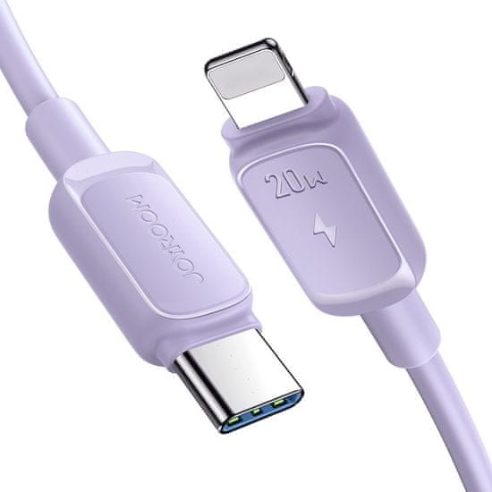 shumee Kábel pre iPhone USB-C - Lightning 20W 1,2m fialový