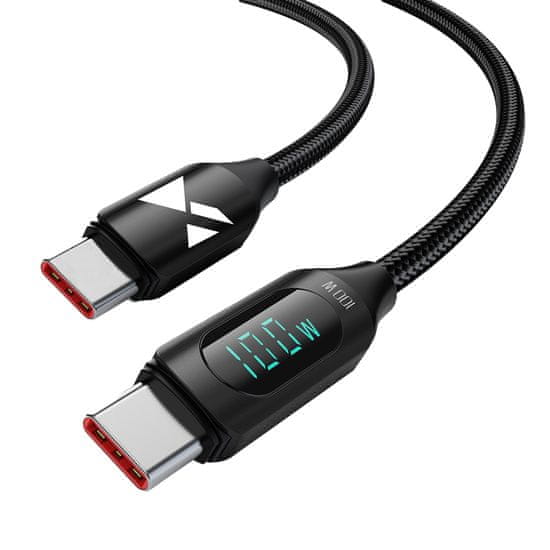 shumee USB-C kábel s LED displejom PD 100W 2m čierny