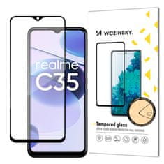 shumee Odolné 9H tvrdené sklo na celú obrazovku Realme C35 s rámom Case Friendly black