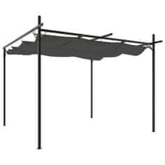 Vidaxl Pergola so zaťahovacou strechou antracitová 295x292x230 cm