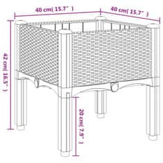 Vidaxl Záhradný kvetináč s nohami čierny 40x40x42 cm PP
