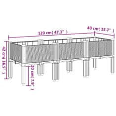 Petromila vidaXL Záhradný kvetináč s nohami biely 120x40x42 cm PP