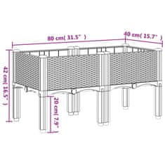 Petromila vidaXL Záhradný kvetináč s nohami bledosivý 80x40x42 cm PP