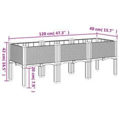 Petromila vidaXL Záhradný kvetináč s nohami čierny 120x40x42 cm PP