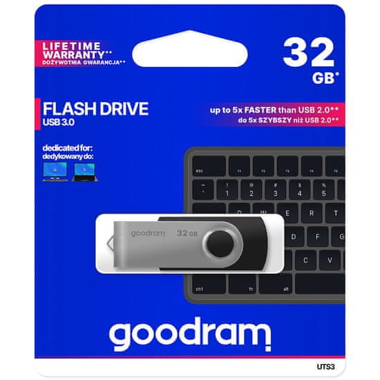 shumee Pendrive 32GB USB 3.2 Gen 1 UTS3 čierny