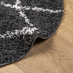 Petromila vidaXL Shaggy koberec PAMPLONA, vysoký vlas, čierno krémový Ø 160 cm