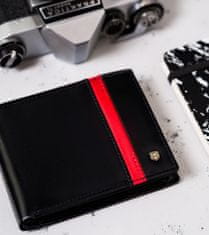 Rovicky Pánska kožená peňaženka s červeným remienkom