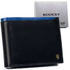 Rovicky Pánska kožená peňaženka N992-RVT Black+Navy