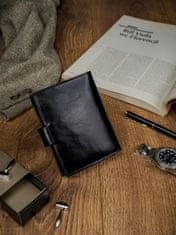 Rovicky Klasická kožená peňaženka so zapínaním na cvok