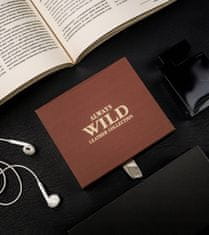 Always Wild Vertikálna pánska peňaženka so zipsom a prešívaním, prírodná koža