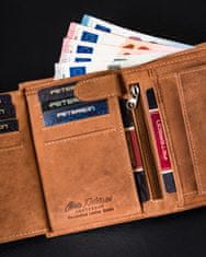 Peterson Pánska kožená peňaženka s vreckom na zips