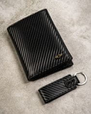 Peterson Pánsky karbónový set s peňaženkou a kľúčenkou