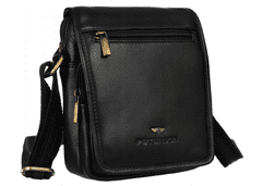 Peterson Pánska kožená messenger taška s vonkajším vreckom na zips