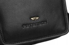 Peterson Pánska kožená messenger taška s vonkajším vreckom na zips