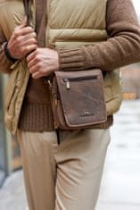 Peterson Každodenná messenger taška vyrobená z nubukovej prírodnej kože
