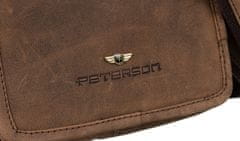 Peterson Klasická kožená pánska taška s vreckami