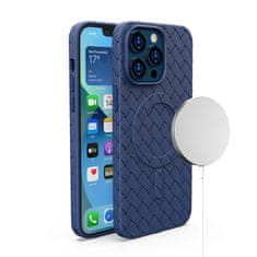 shumee Pletené puzdro pre iPhone 13 Pro s puzdrom MagSafe Woven Case, námornícka modrá