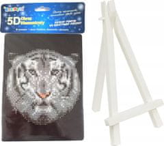 Norimpex Diamantové maľovanie Biely tiger 15x20cm so stojanom