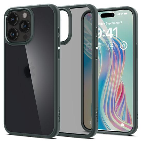 shumee Ultra Hybridné puzdro pre iPhone 15 Pro Max, tmavo zelené