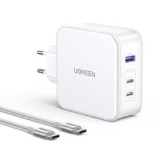 shumee GaN Nexode USB-A 2x USB-C 140W nástenná nabíjačka + USB-C kábel 1,5m biely