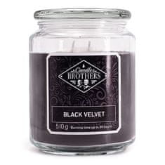 Sviečka v sklenenej dóze Candle Brothers, Čierny zamat, 510 g