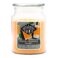 Sviečka v sklenenej dóze Candle Brothers, Pomarančový zmrzlinový sorbet, 510 g