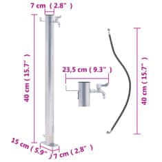 Vidaxl Záhradný vodný stĺpik 40 cm nehrdzavejúca oceľ okrúhly